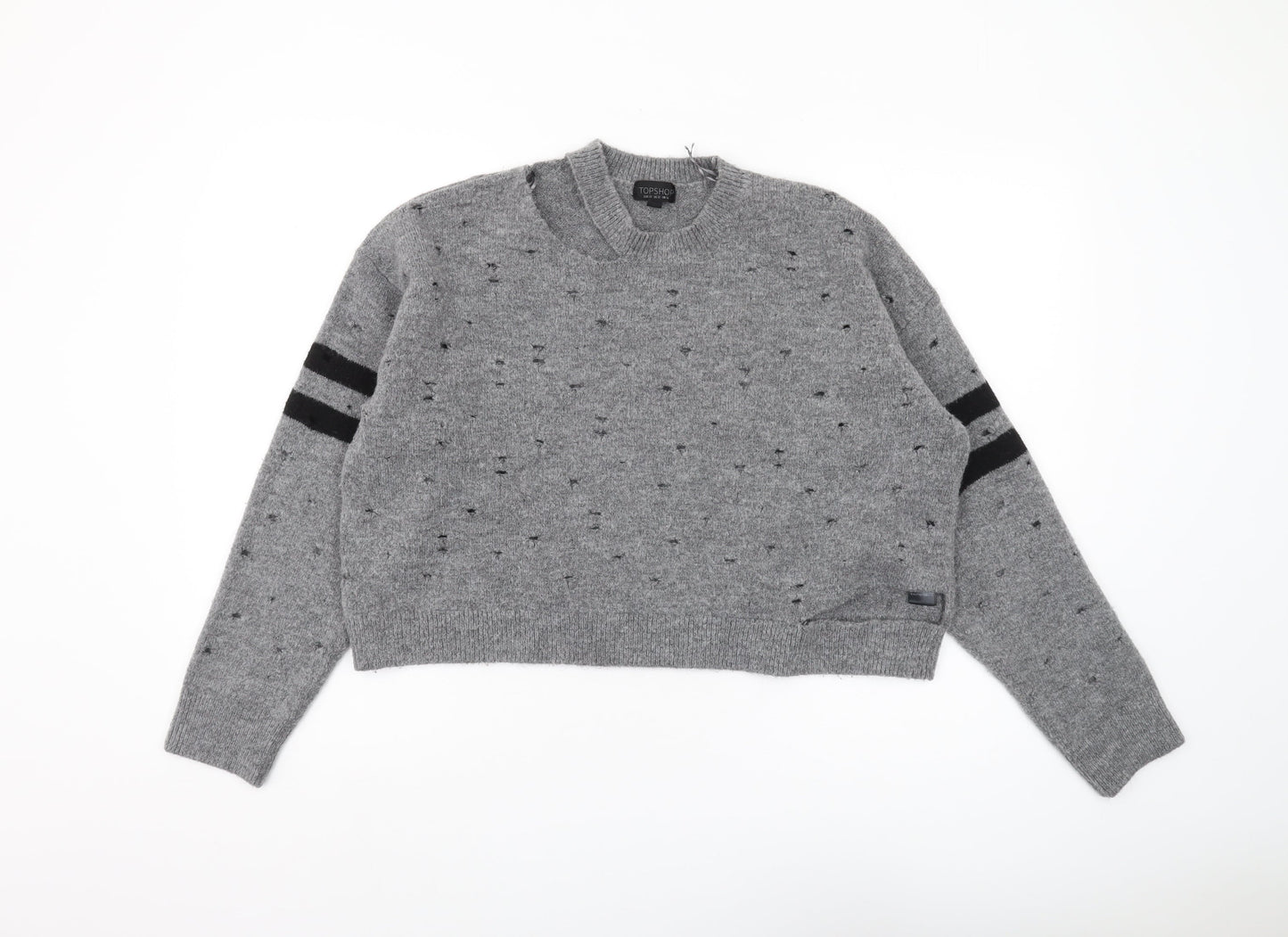 Womens UK Size 14 Topshop Grey Pullover Jumper