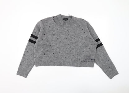 Womens UK Size 14 Topshop Grey Pullover Jumper