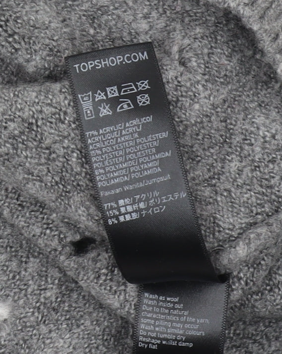 Womens UK Size 14 Topshop Grey Pullover Jumper