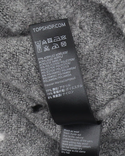 Womens UK Size 14 Topshop Grey Pullover Jumper