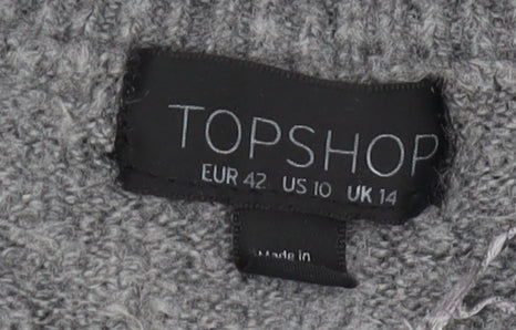 Womens UK Size 14 Topshop Grey Pullover Jumper