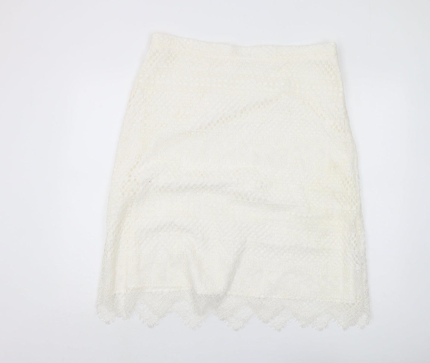 Marks and Spencer Ivory Lace Pencil Skirt, Size 18