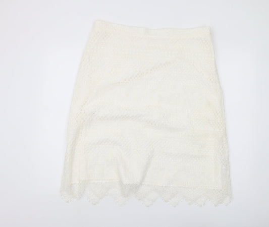 Marks and Spencer Ivory Lace Pencil Skirt, Size 18