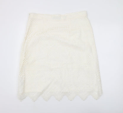 Marks and Spencer Ivory Lace Pencil Skirt, Size 18