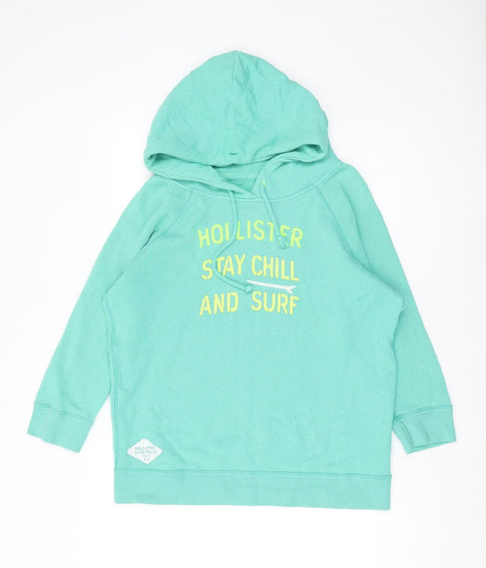 Hollister Women's Green Medium Pullover Hoodie, Graphic Print