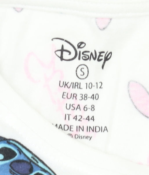 Womens UK Size 10 Disney White Basic T-Shirt