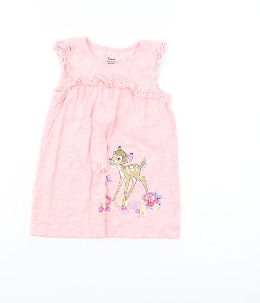 Disney Bambi Pink Girls T-Shirt Dress, 36 Months