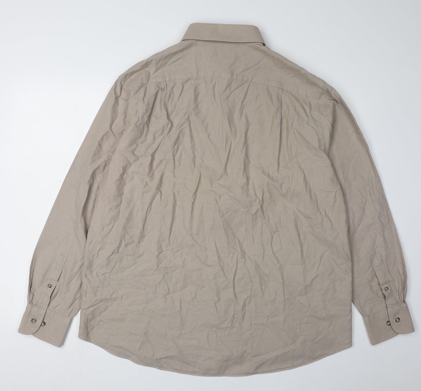 Marks and Spencer Men's Beige Long Sleeve Casual Shirt 17