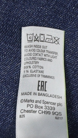 Womens UK Size 10 Marks and Spencer Regular Fit Skinny Blue Jeans