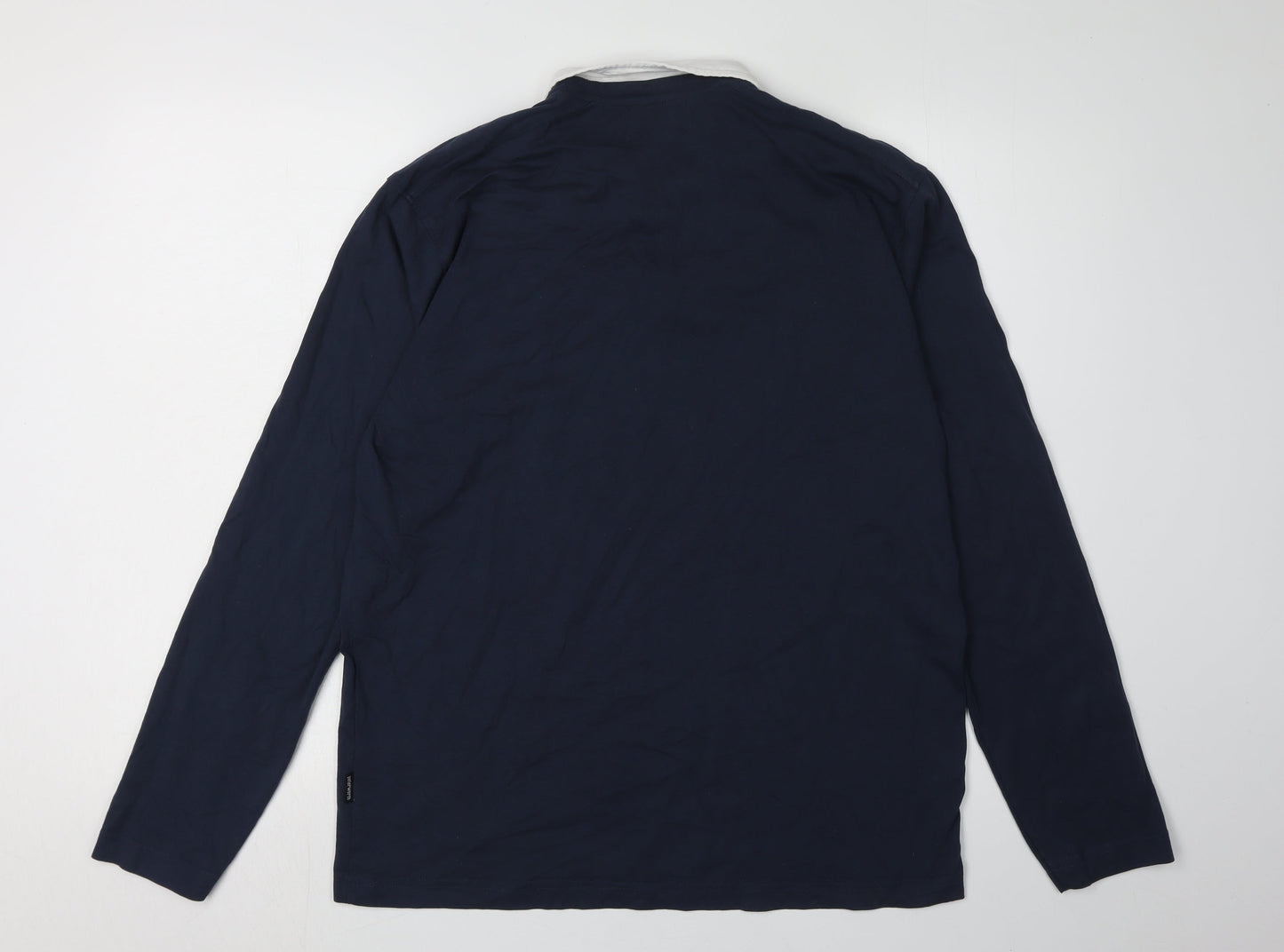 Peter Werth Men's Blue Long Sleeve Polo Shirt