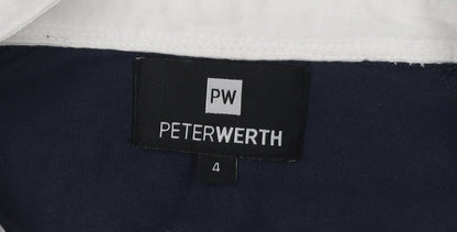 Peter Werth Men's Blue Long Sleeve Polo Shirt