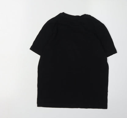 Jack & Jones Boys Black Graphic T-Shirt, Size 12, Crew Neck