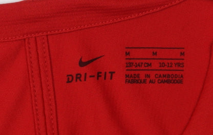 Nike Boys Red Dri-FIT Athletic Long Sleeve T-Shirt