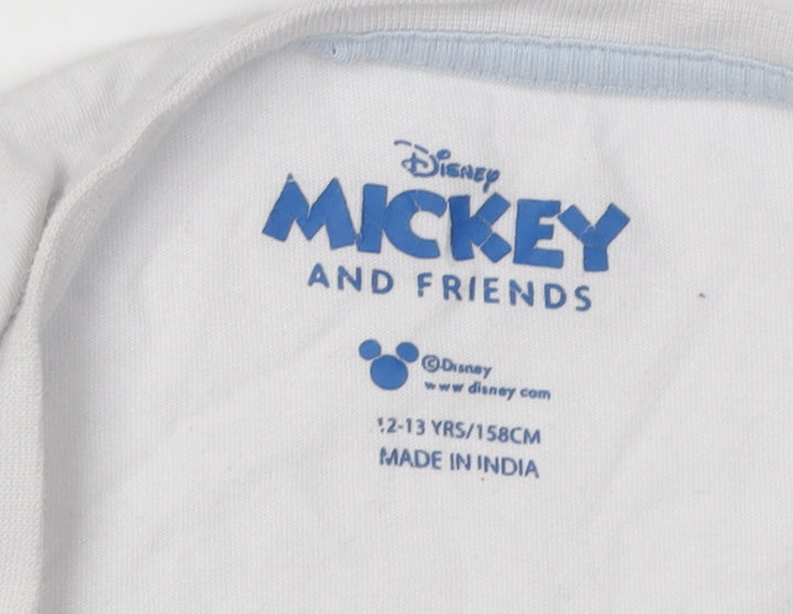 Disney Girls White T-Shirt 12-13Y Mickey & Minnie Graphic