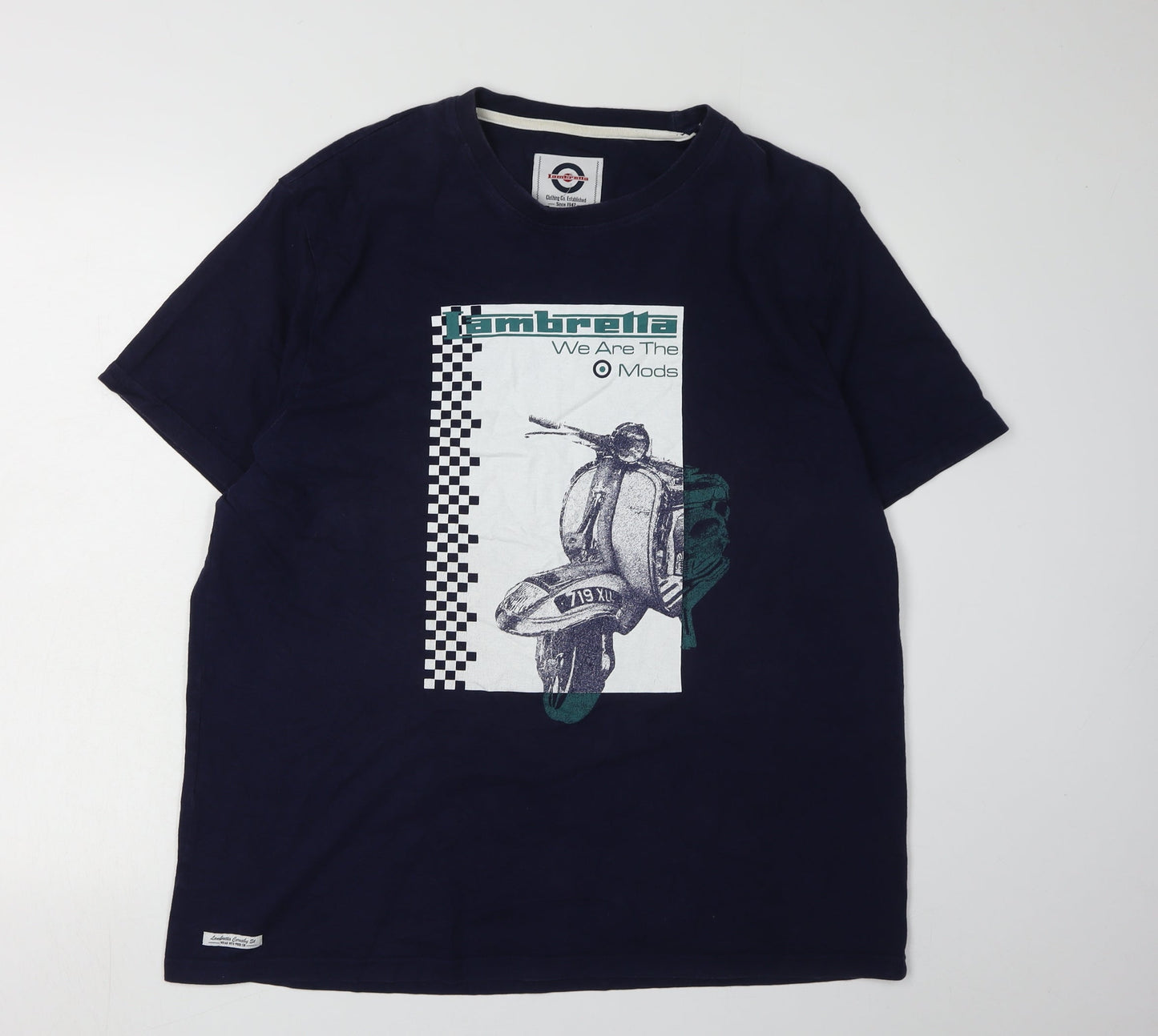 Lambretta Men's Blue Graphic Print T-Shirt 2XL