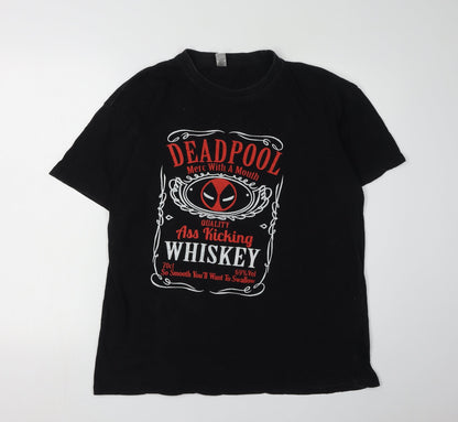 Mens UK Size XL Club Black  T-Shirt
