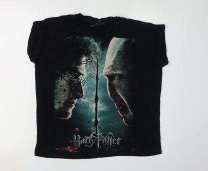 Unisex Adults UK Size 12 Harry Potter Black  T-Shirt