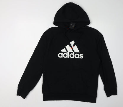 Adidas Men's Black Small Logo Hoodie