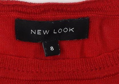 Womens UK Size 8 New Look Red Pullover Jumper