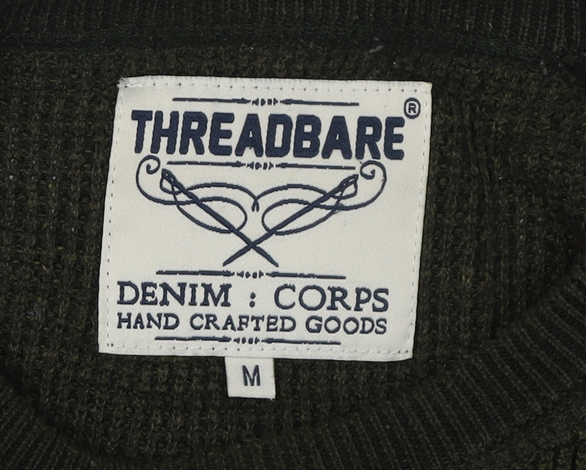 Threadbare Men's Green Pullover Jumper, Size M