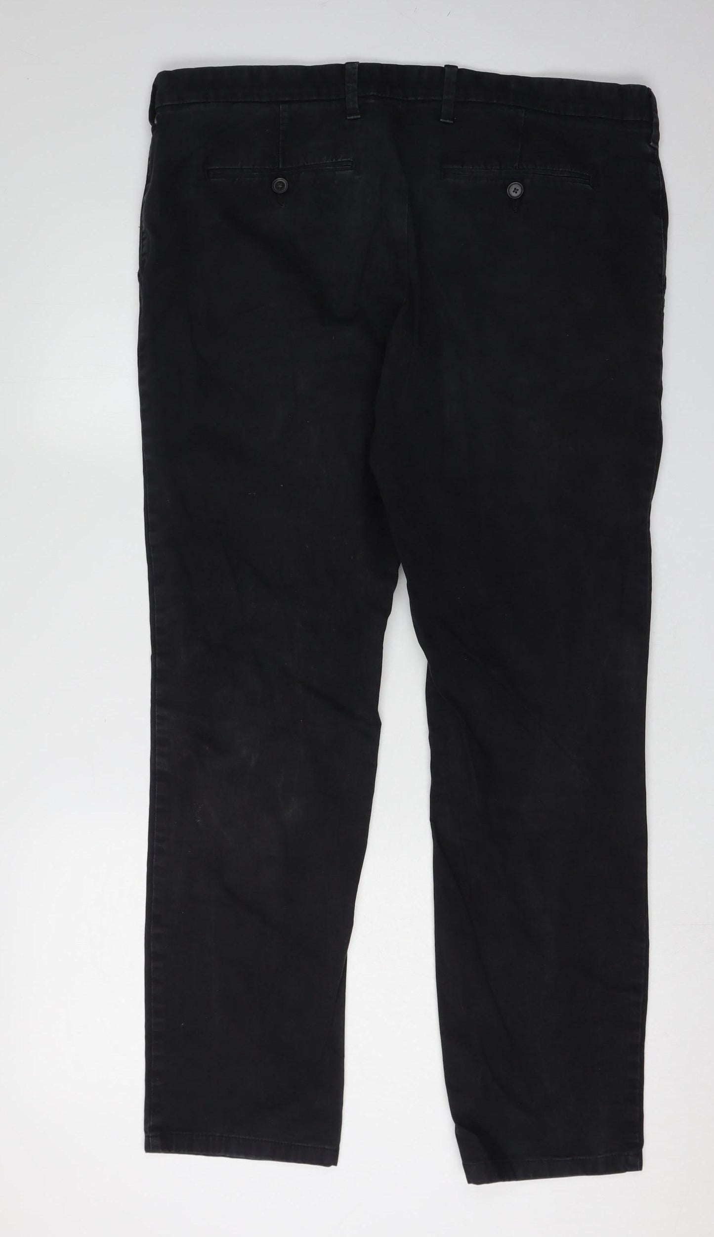 Marks and Spencer Men's Black Regular Fit Trousers 36