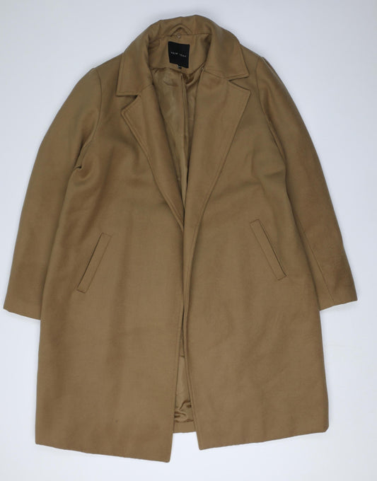 New Look Women's Beige Overcoat - Size 16