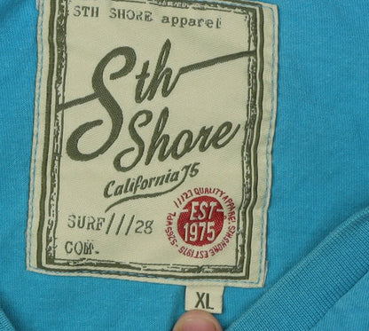Sth Shore Men's XL Blue Retro Graphic T-Shirt