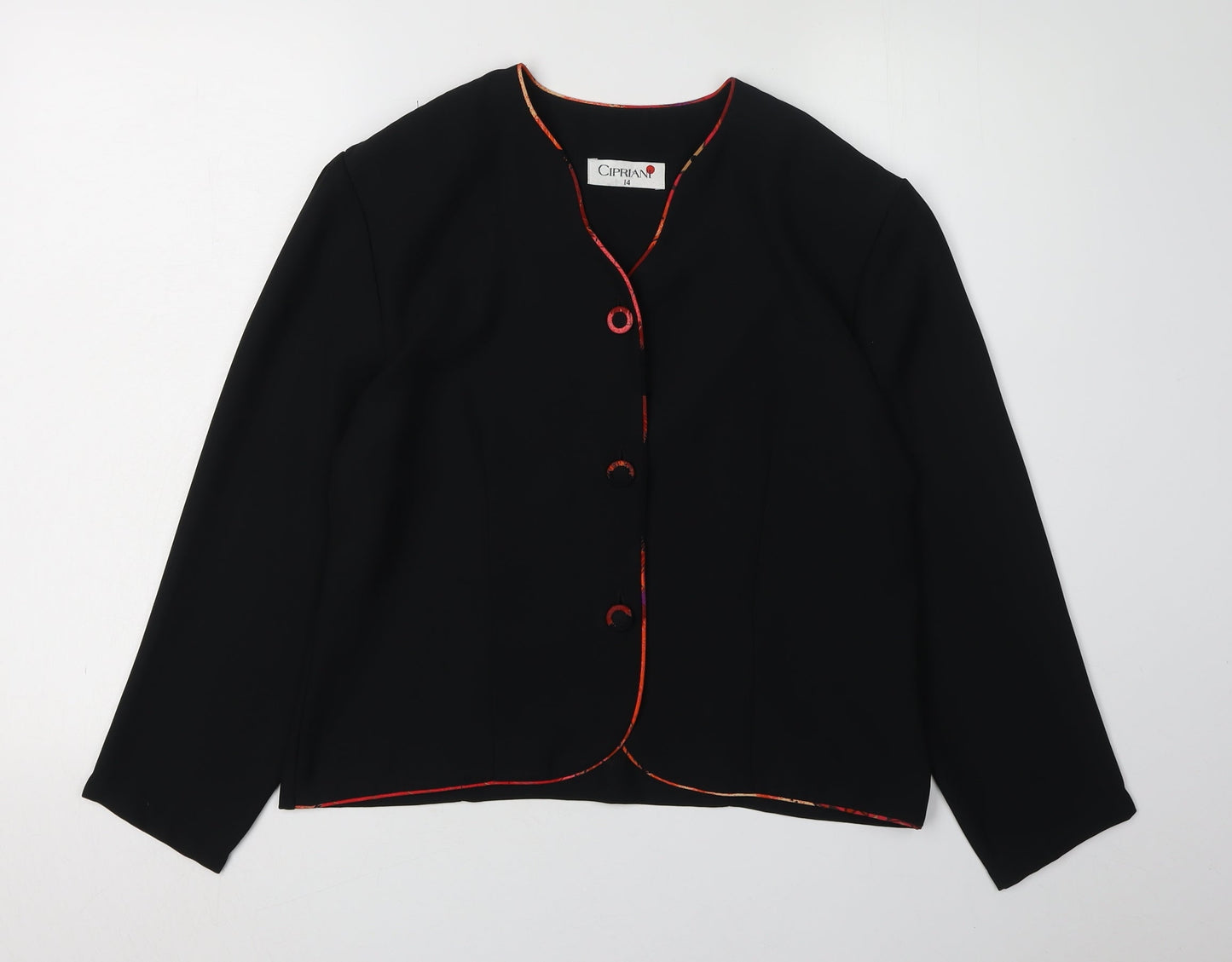 Cipriani Women's Black Suit Jacket Size 14 Polyester