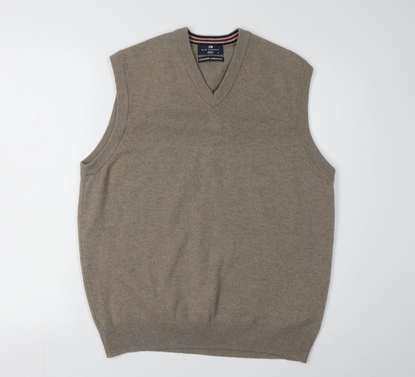 Marks and Spencer Men's Brown Wool V-Neck Vest - M