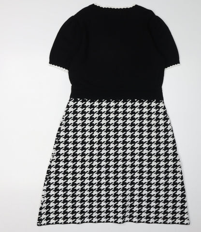 Oasis Women’s Black A-Line Knee-Length Dress M