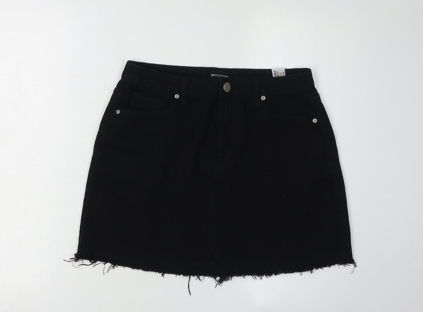 PrettyLittleThing Women's Black Mini Skirt, Size 12