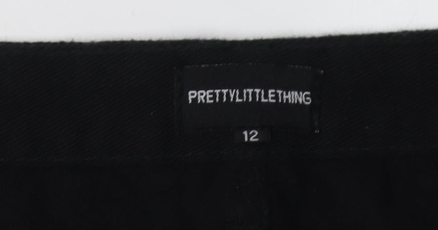 PrettyLittleThing Women's Black Mini Skirt, Size 12