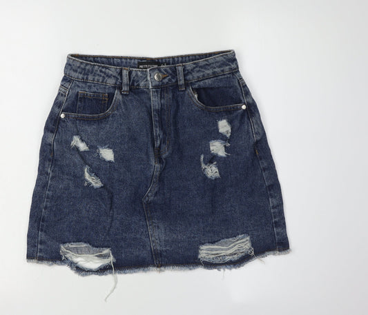 PrettyLittleThing Women's Blue Denim Mini Skirt, Size 8