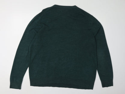 MAINE New England Men's XL Green V-Neck Pullover
