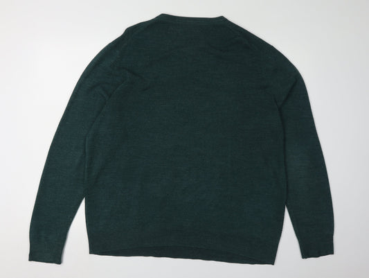 MAINE New England Men's XL Green V-Neck Pullover