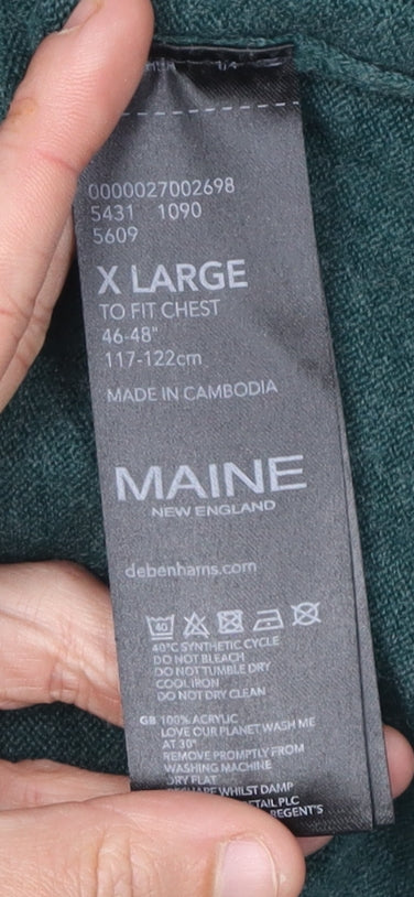 MAINE New England Men's XL Green V-Neck Pullover