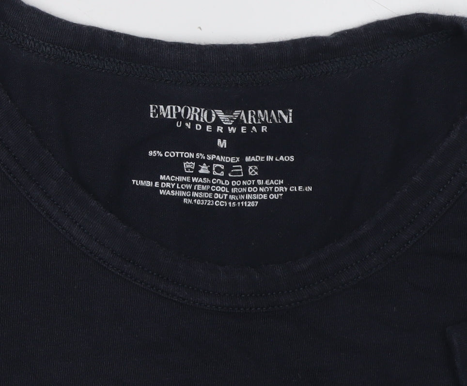 Mens UK Size M Emporio Armani Black  T-Shirt