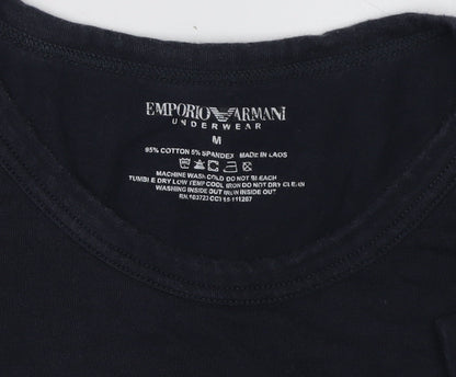 Mens UK Size M Emporio Armani Black  T-Shirt