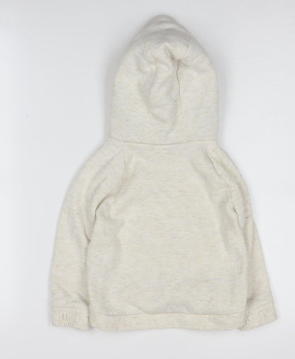 Nike Boys Beige Hoodie Pullover Fleece Lined Size 2 Years