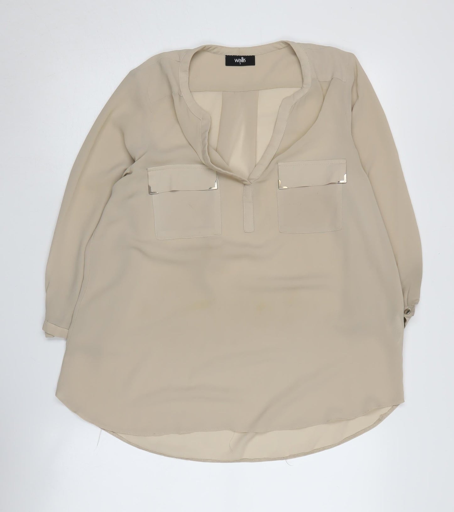 Womens UK Size S Wallis Beige Basic Blouse