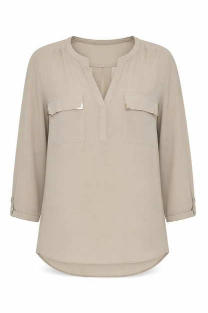 Womens UK Size S Wallis Beige Basic Blouse