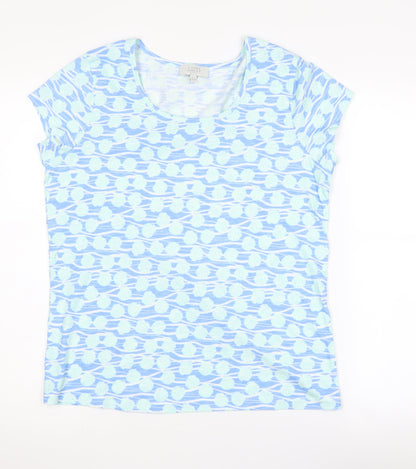 Laura Ashley Women's Blue Geometric T-Shirt, Size 12
