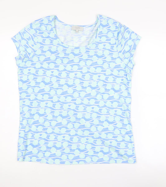 Laura Ashley Women's Blue Geometric T-Shirt, Size 12