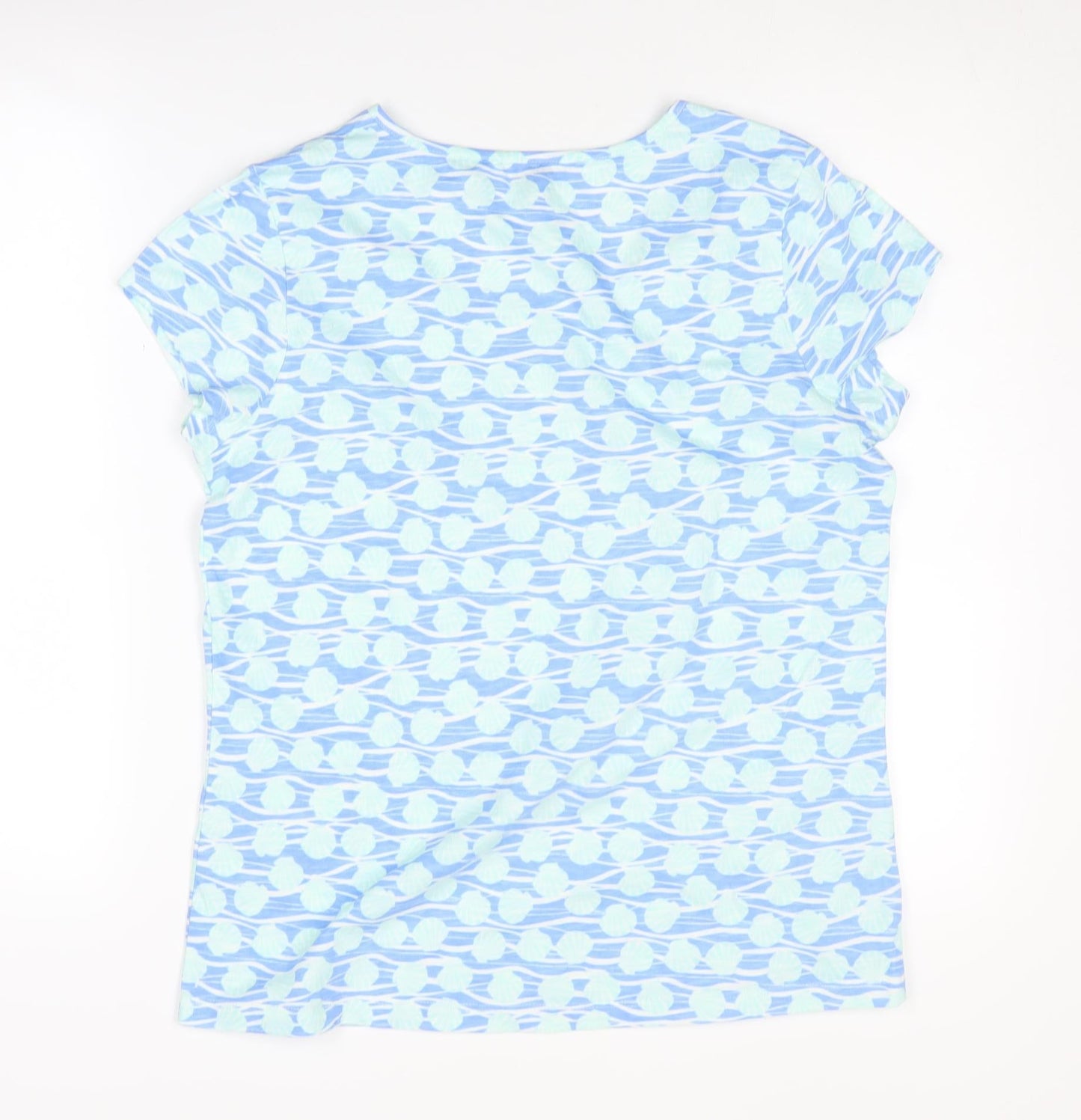 Laura Ashley Women's Blue Geometric T-Shirt, Size 12