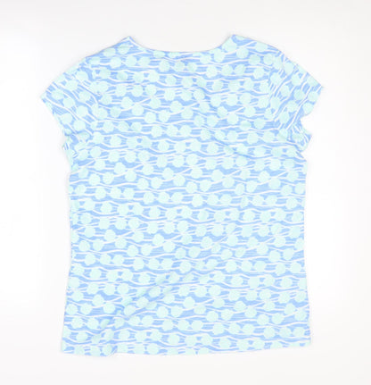 Laura Ashley Women's Blue Geometric T-Shirt, Size 12