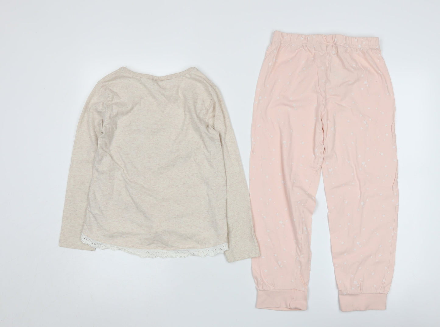 Disney Girls Tinker Bell Pyjama Set 7-8 Years Beige Pink