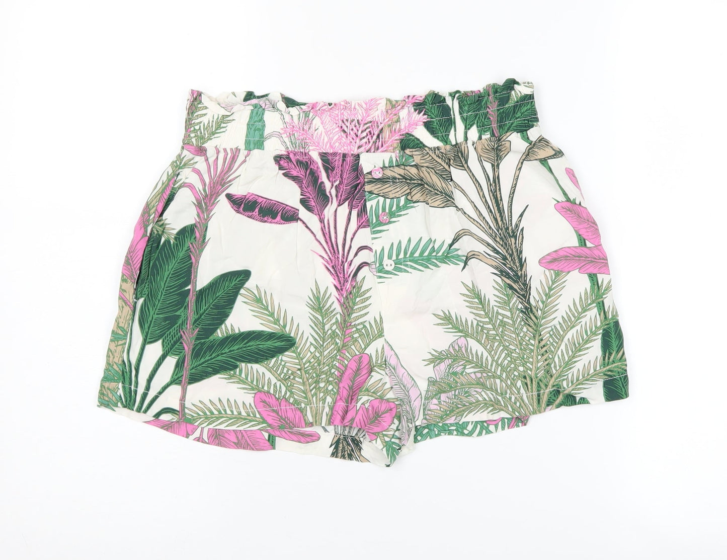 Next Women Multicoloured Paperbag Shorts Size 8