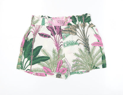 Next Women Multicoloured Paperbag Shorts Size 8