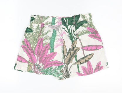 Next Women Multicoloured Paperbag Shorts Size 8