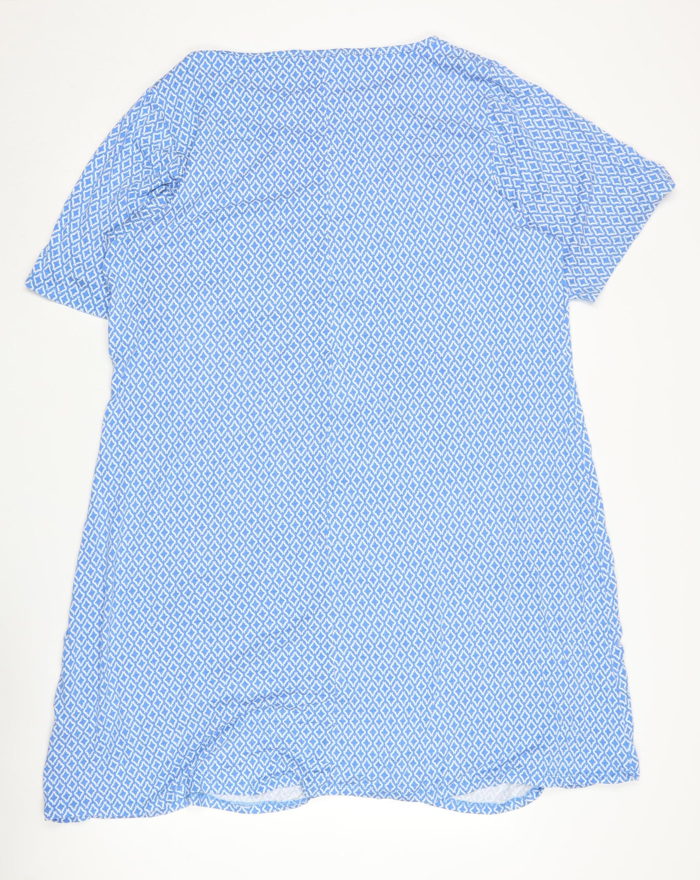 Cotton Traders Women's Blue Geometric Dress, Size 24